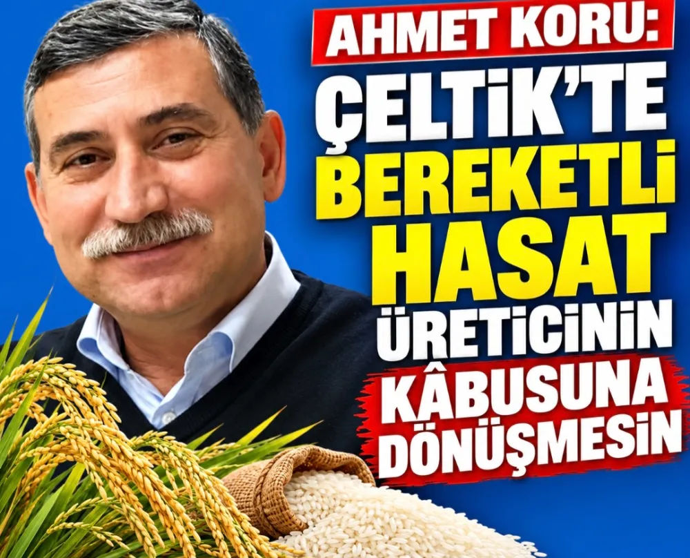 AHMET KORU: ÇELTİK'TE BEREKETLİ HASAT ÜRETİCİNİN KÂBUSUNA DÖNÜŞMESİN 