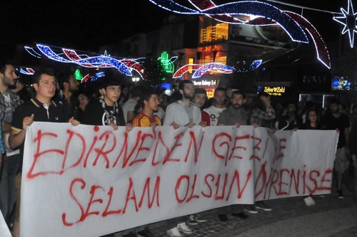 EDİRNEDE TAKSİME DESTEK BU GECEDE ARTARAK SÜRDÜ